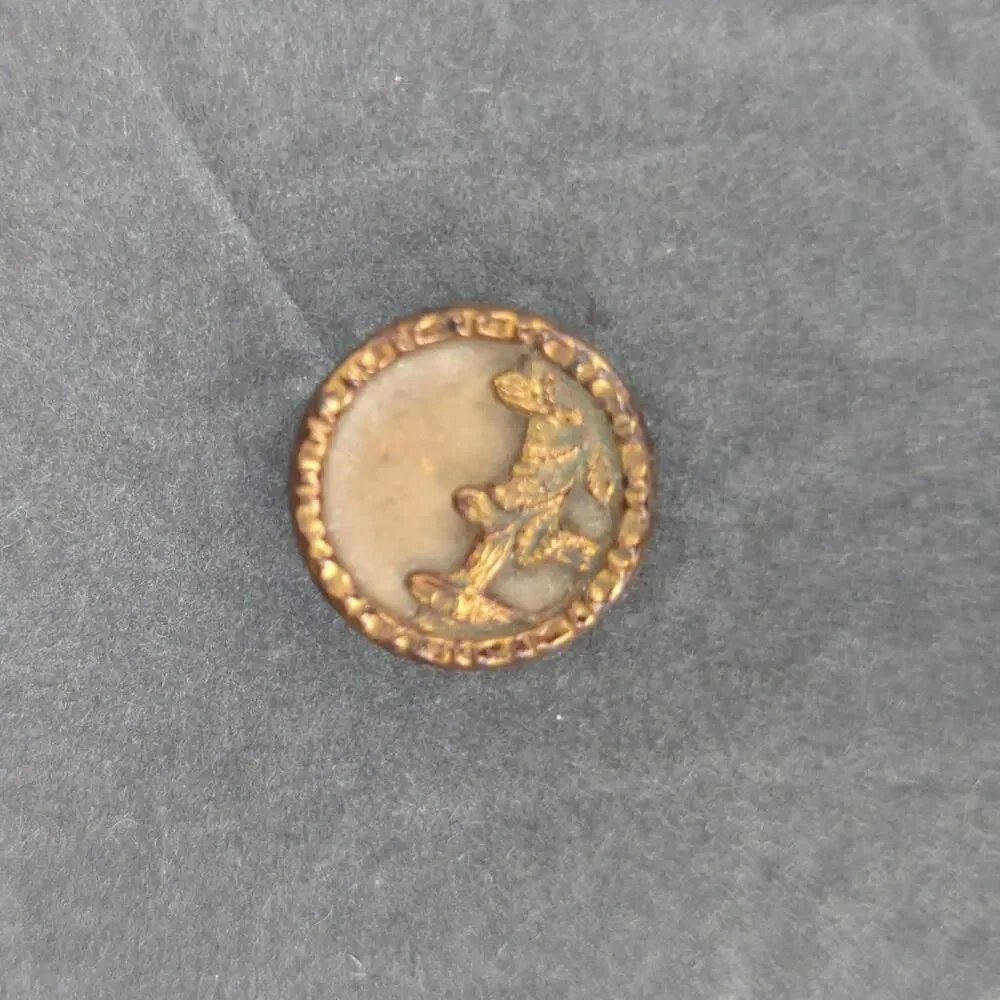 LOT C of 10 Antique Vintage Victorian Brass Mixed Materials Buttons ESTATE FIND